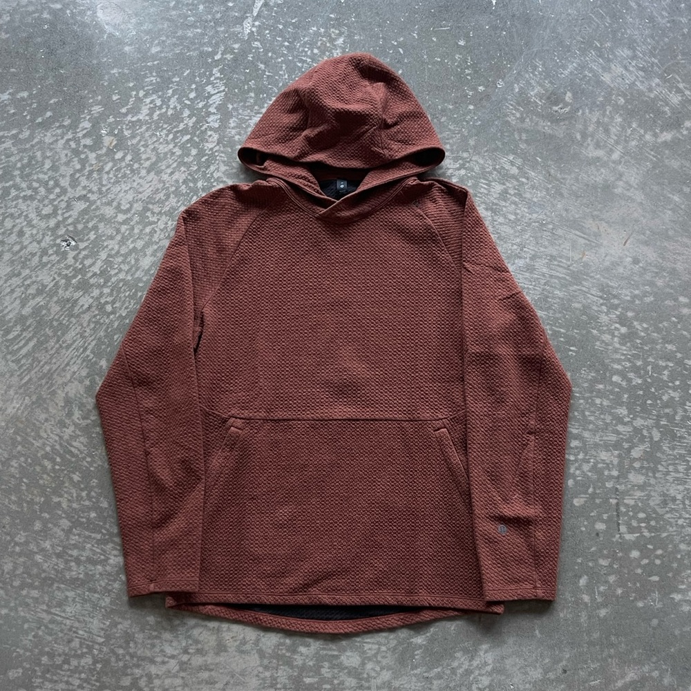Lululemon Men’s At Ease Hoodie Sweater Brown Pullover Zip Pockets Jacket Medium